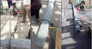 تست تیر گرد بتنی پیش تنیده سانتریفیوژ توسط کارشناسان توانیر استان یزد