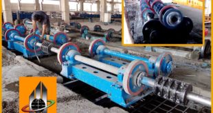 دستگاه سانتریفیوژ در خط تولید پایه گرد بتنی پیش تنیده